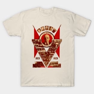 Vladimir Lenin V 5 Year Death Commemoration 1924-1929 Soviet Poster T-Shirt